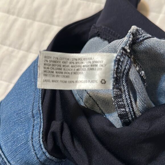 isabel 4/27 Medium Wash Blue Maternity Denim Jegging Criss Cross Back - Picture 14 of 14